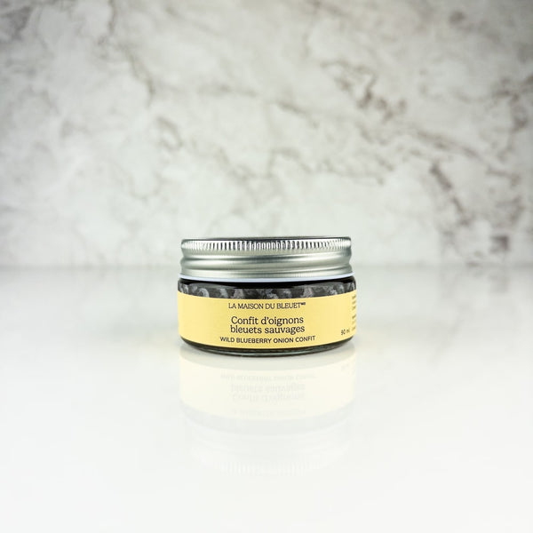 Confit d'oignons aux bleuets sauvages de La Maison du Bleuet en pot de 90 ml
