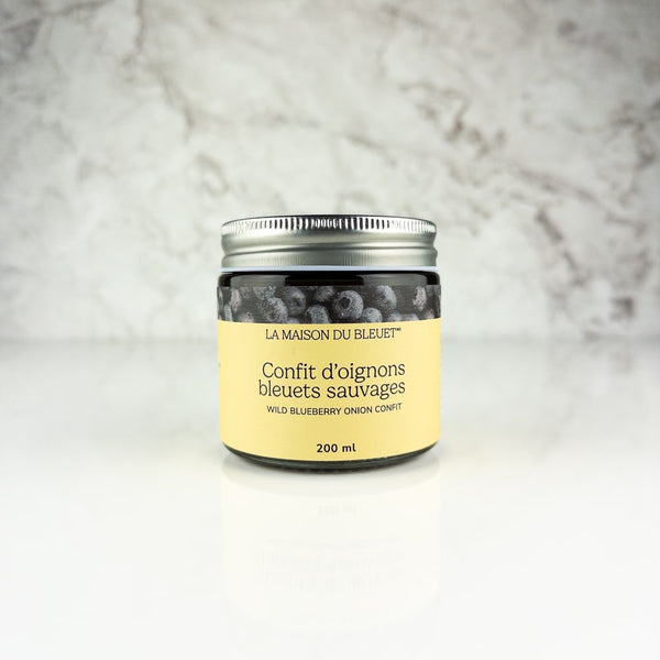Confit d'oignons aux bleuets sauvages de La Maison du Bleuet en pot de 200 ml