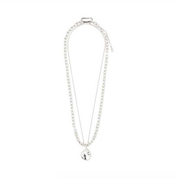 SPARKLE necklace set 2 in 1, silver plated