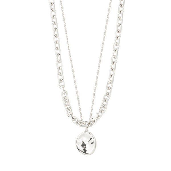 SPARKLE necklace set 2 in 1, silver plated