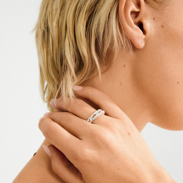 SHIFT bague plaqué argent