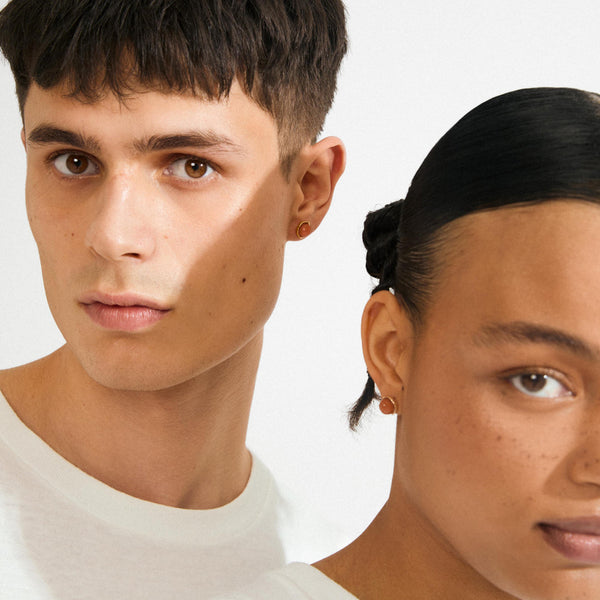 SENSE gold-plated/agate earrings
