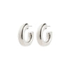PHASE medium silver-plated creoles