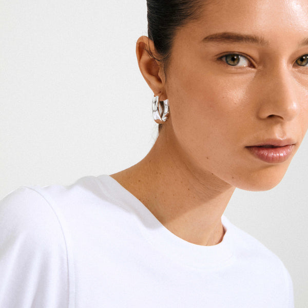 KAYDEN silver-plated creoles