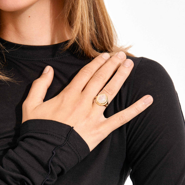 (W) Bague : Lyndon : Plaqué or : Rose