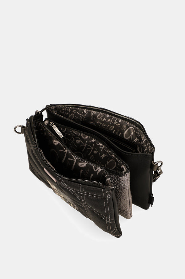 Petit sac à bandoulière Anekke Iron – 3 compartiments – intérieur à trois compartiments