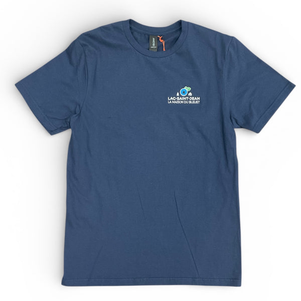 Tee-shirt bleu marine avec broderie