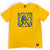 Tee-shirt Jaune Or avec dessin à l'avant