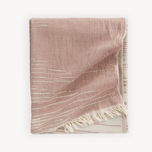 Serviette et jeté XL Sound Waves – Coquillage – Pokoloko