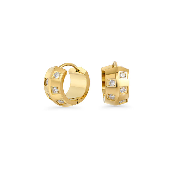 Boucles d’oreilles dormeuses Samira de Mia, fini doré