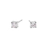 Boucles d’oreilles pierre 4mm de Mia, fini argenté