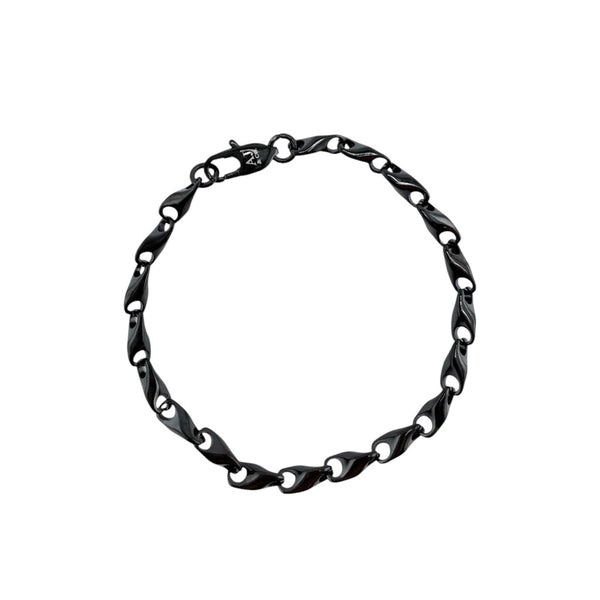 Bracelet Authentique 4 mm AJ&Co, finition noire.