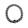 Bracelet maille cubaine Alpha 9 mm AJ&Co, finition argentée.