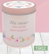 Bougie InnerVoice en boîte métallique décorée, modèle « Ma sœur, mon amie pour toujours ».