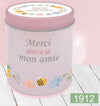 Bougie InnerVoice en boîte métallique décorée, modèle « Merci d’être la, mon amie ».