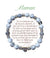 Bracelet Earth Angel « Maman » à perles blanches et grises, avec sa présentation en français.