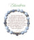 Bracelet Earth Angel « Éducatrice » à perles blanches et grises, avec sa présentation en français.