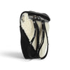 Sac banane Maison Taïga Deluxe noir et blanc en similicuir et fausse fourrure avec fermetures éclair argentées