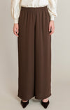 Pantalon à enfiler à jambe large Dex, coloris brun, vêtement porté