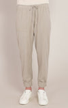 Pantalon à revers Dex, coloris avoine, vêtement porté