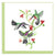 Carte de vœux trio de colibris en papier roulé
