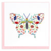 Carte de vœux papillon floral en papier quillé