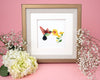Carte de Vœux Colibri Quilling et Fleurs Jaunes