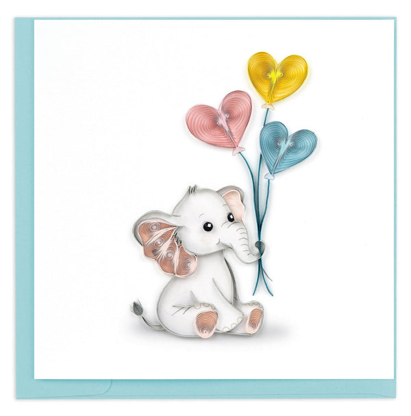 Carte de vœux éléphanteau quilling félicitations