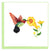 Carte de Vœux Colibri Quilling et Fleurs Jaunes