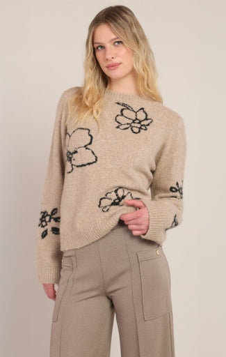 FLOWER CREWNECK SWEATER