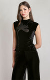 VELVET MOCK NECK TOP