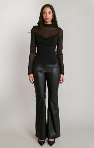 FAUX LEATHER TROUSER