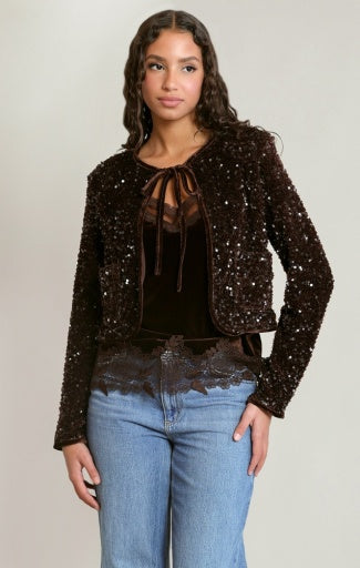 VELVET SEQUIN JACKET