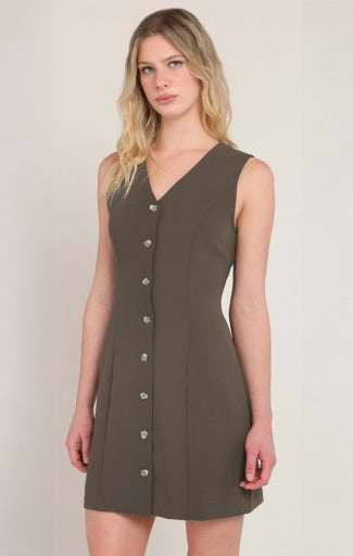 BUTTON-UP MINI DRESS
