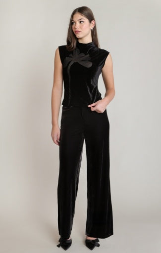 VELVET MOCK NECK TOP