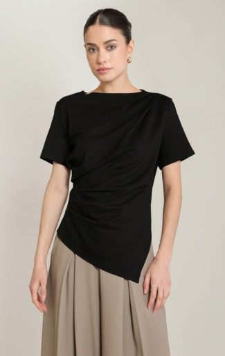 DRAPED ASYMMETRIC T-SHIRT