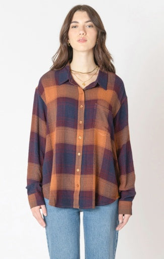 Textured plaid shirt