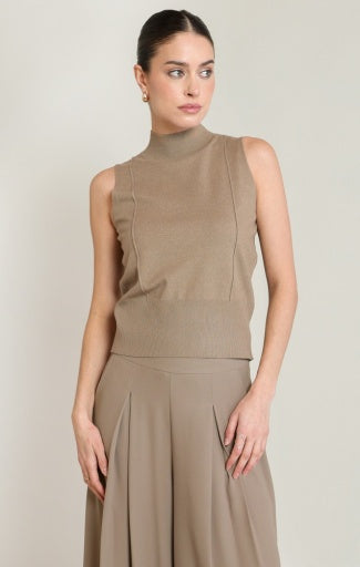MOCK NECK SLEEVELESS TOP