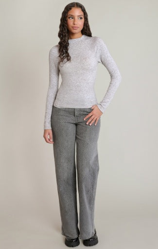 T-shirt raglan Dex, coloris gris chiné clair, vêtement porté en tenue