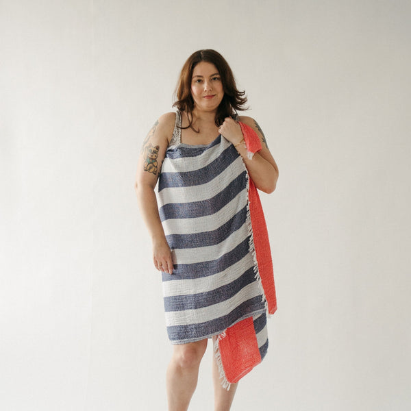 Serviette – Promenade Vermillion Denim