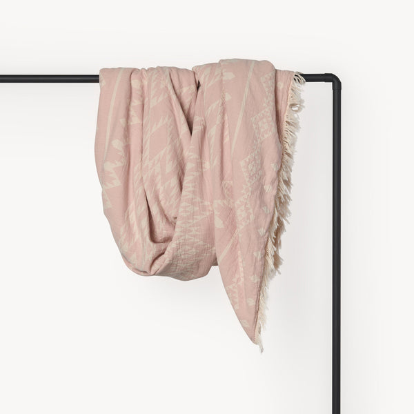 Plaid Doublé en Molleton – Atlas – Rose Pastel