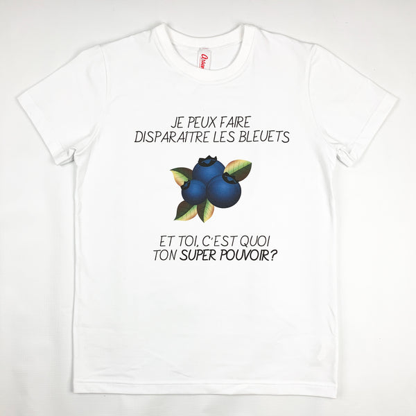 TSDISBLE-WH T-SHIRT HUMORISTIQUE SUPER POUVOIR ARSENO LA MAISON DU BLEUET