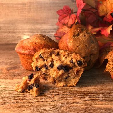 Muffin aux bleuets sauvages séchés et épices d'automne