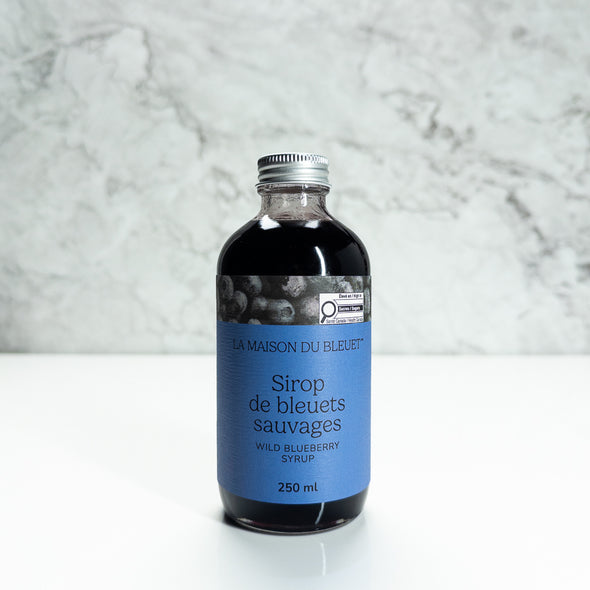 Sirop de bleuets sauvages du Lac-Saint-Jean en bouteille de 250ml