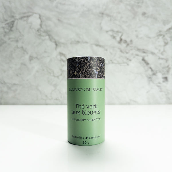 Boite de thé vert aux bleuets 50g