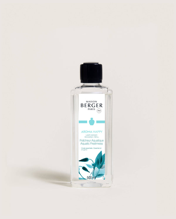 Recharge pour lampe Berger – Aroma Happy – Fraîcheur aquatique – 500 ml – Maison Berger
