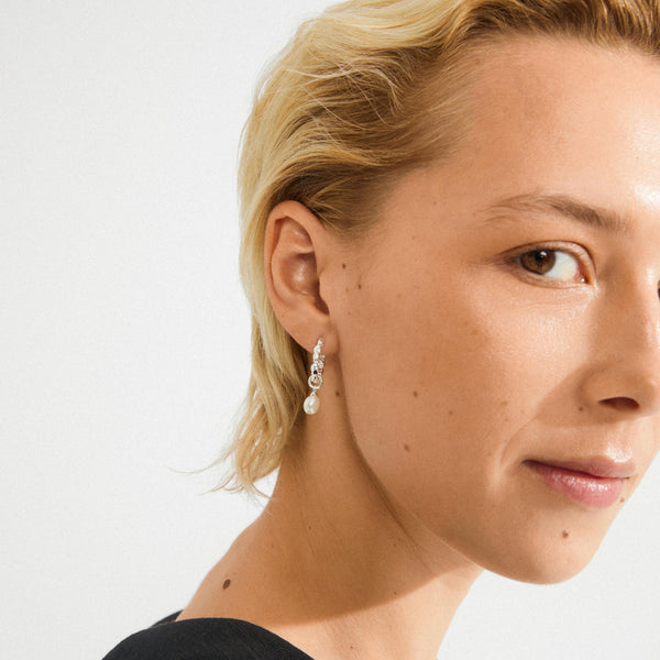 SHIFT perle boucles d’oreilles plaqué argent