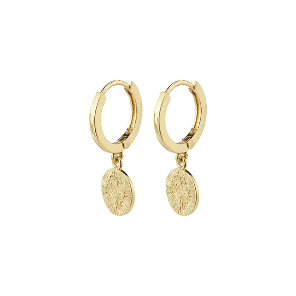 NOMAD coin huggie hoop earrings
