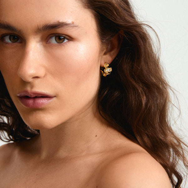 SUNSET recycled gold-plated earrings