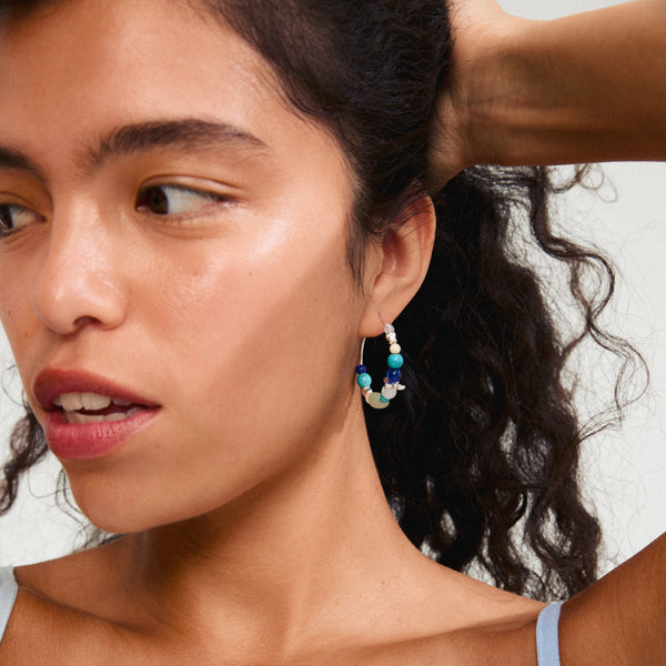DREAM hoops blue/silver-plated